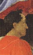 Sandro Botticelli Mago wearing a red mantle (mk36) oil on canvas
